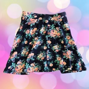 BLUE MINI SKIRT FLORAL